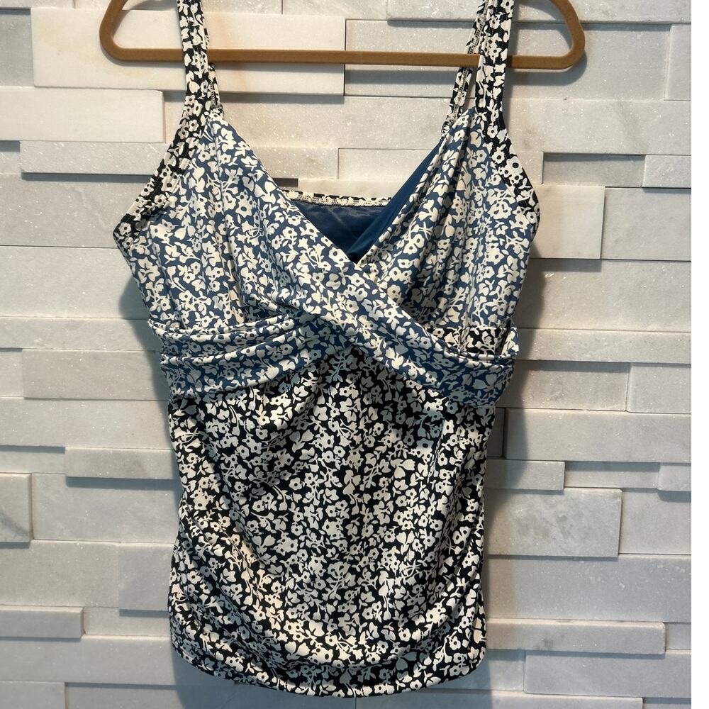 Lands' End Black and Blue Bikini with Elegant Wrap Style